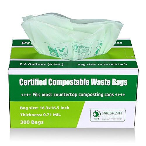 Compostable and Biodegradable Bags For Food Waste 100 Count