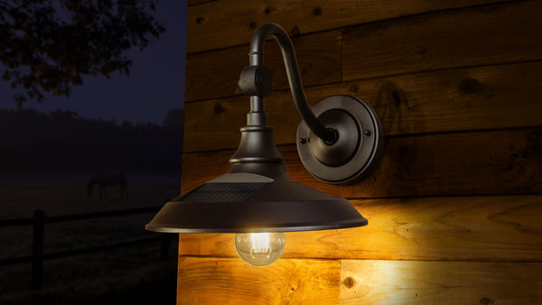 Solar Powered Bronze Barn Light