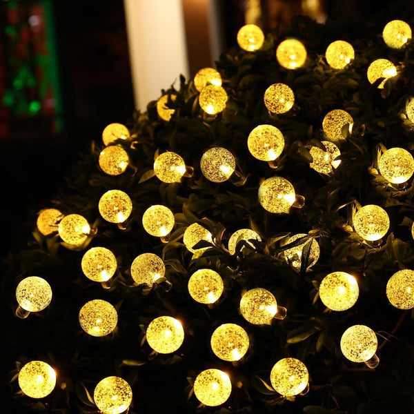 20 Ft Crystal Ball Warm Solar String Lights 30 LED - Solar Us Shop