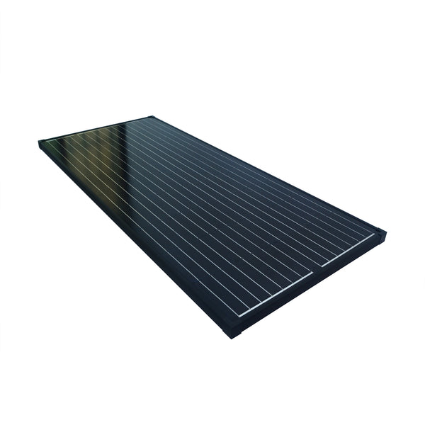 Nature Power 165 Watt Monocrystalline Solar Panel for 12 Volt Systems laying flat angled