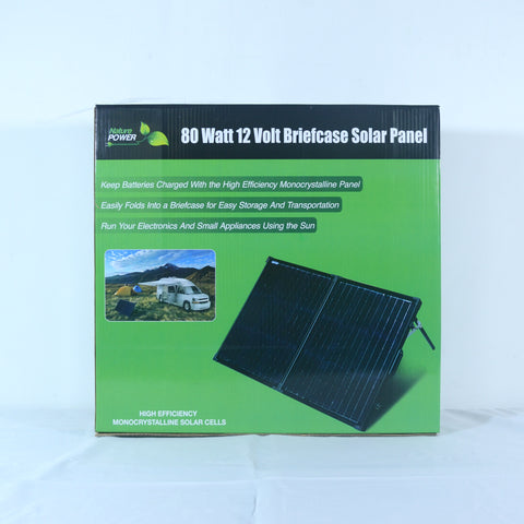 Nature Power 80 Watt Monocrystalline Suitcase Solar Panel Packaging Front