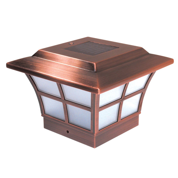 Prestige Copper Plated or White PVC Solar Powered Fence Cap 2 Count - Solar Us Shop