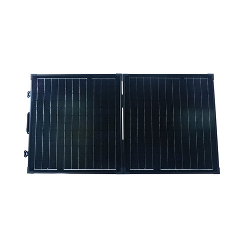 Unfolded Tilted Nature Power 80 Watt Monocrystalline Suitcase Solar Panel Front