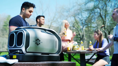 Zero Breeze Mark 2 Portable Air Conditioner at outdoor BBQ
