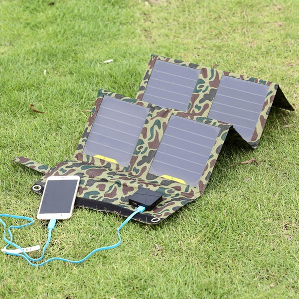 26 Watt Camouflage Folding Solar Panel Charger For Mobile Phones, Tablets, and Devices