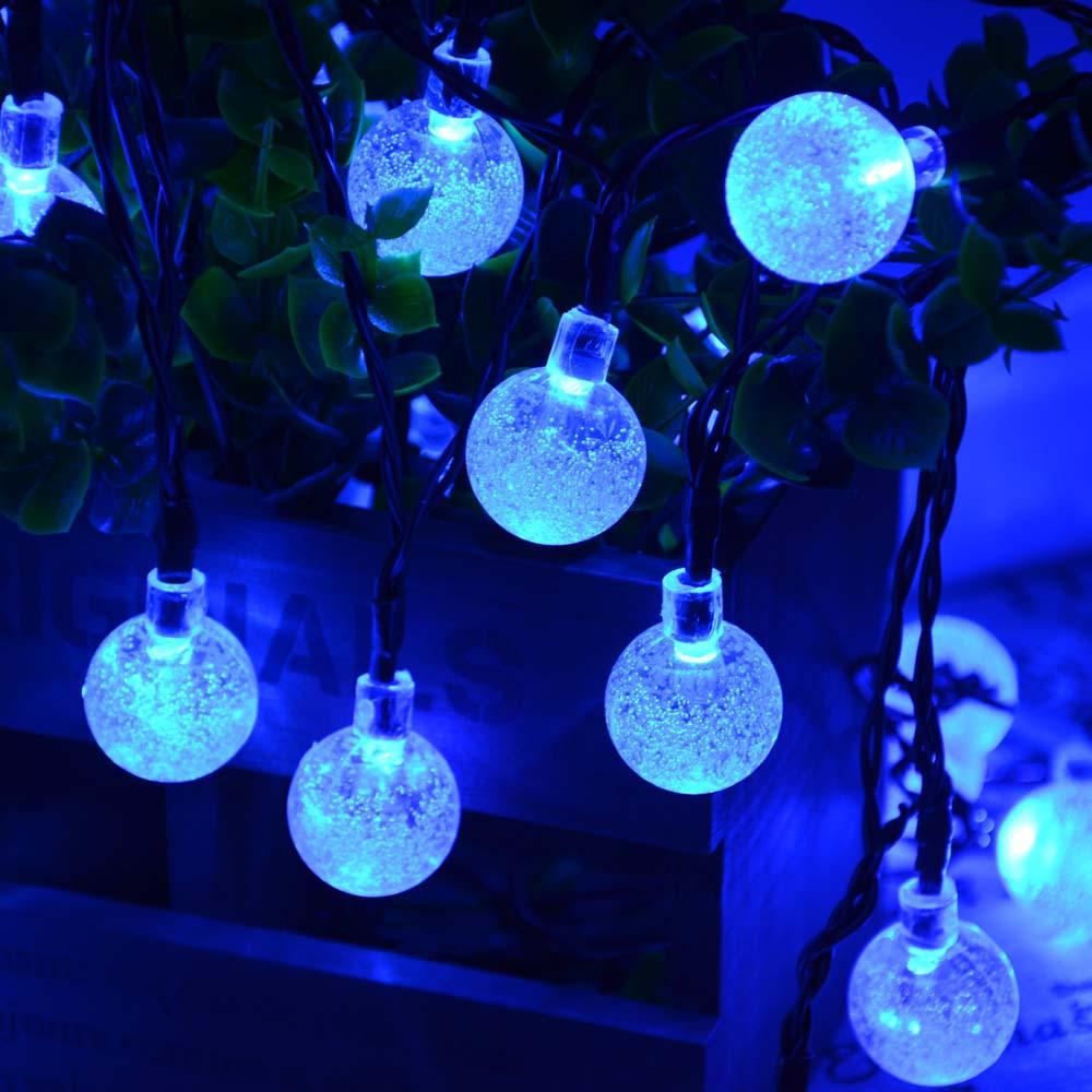30 LED Crystal Ball Solar Christmas Lights 20 Ft