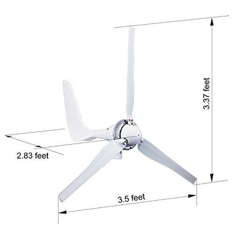 WINDMILL 1500W 24V 60A Wind Turbine Generator kit. MPPT charge controller included + automatic and manual breaking system & Amp meter. DIY installation. - Solar Us Shop