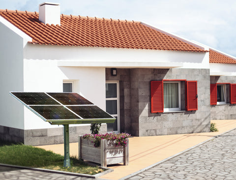 Nature Power Solar Power Kit - Solar Panels installed in front of a house