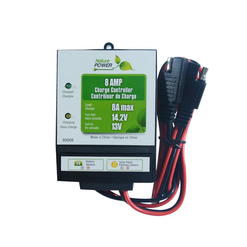 8 AMP charge controller for nature power 66 W amorphous solar panel kit