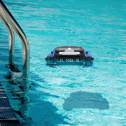 Solar Pool Skimmer Robot Skimming a Swimming Pool | Solar Us Shop