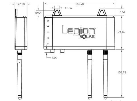 Legion Solar - Solar Regulator with Bluetooth dimensions