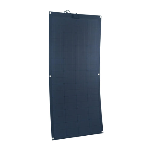 Nature Power 100-Watt Semi Flex Monocrystalline Solar Panel flexing into a curved shape