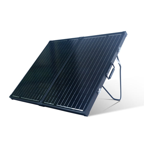 Nature Power 120 Watt Monocrystalline Suitcase Solar Panel angled front