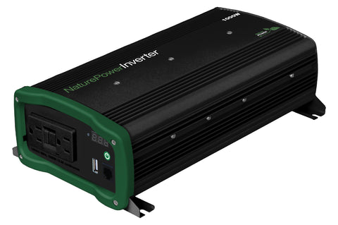 Nature Power 12V 1000W Pure Sine Wave Inverter for Solar Panels back angle and usb oulets
