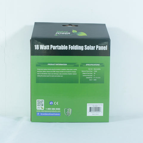 Nature Power 18 Watt Foldable Solar Panel specs