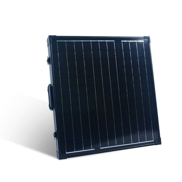Nature Power 80 Watt Monocrystalline Suitcase Solar Panel angled handle view
