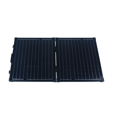 Nature Power 80 Watt Monocrystalline Suitcase Solar Panel tilted frontal view