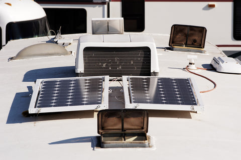 Nature Power 90W Monocrystalline Solar Panel installed on top of RV