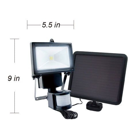 Nature Power COB Motion Activated Solar Security Light With Solar Panel and Measurements