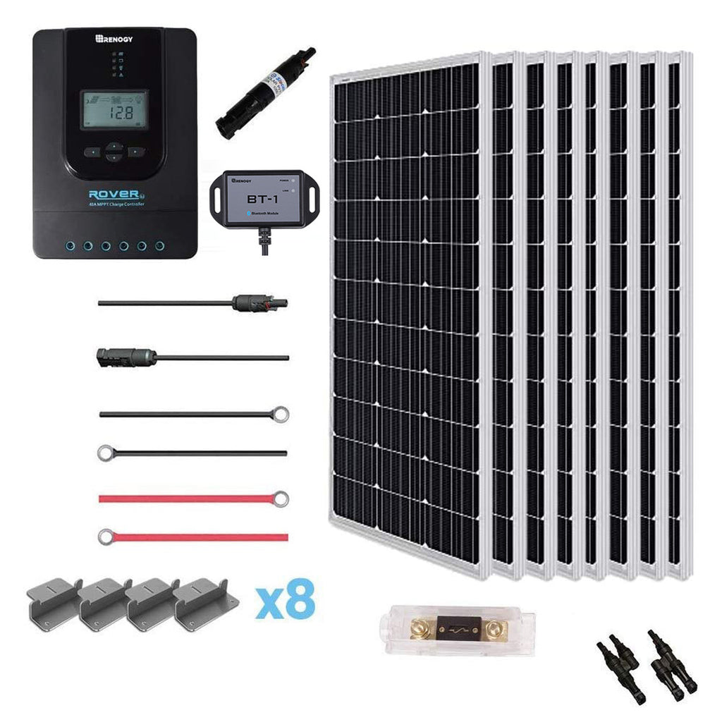 Solar Power Rover 800W 24V Monocrystalline Renogy Solar Power Kit + Rover 40A | Solar Us Shop