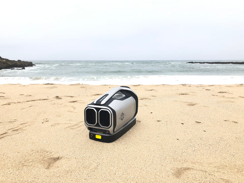 Zero Breeze Mark 2 Portable Air Conditioner sitting at the beach