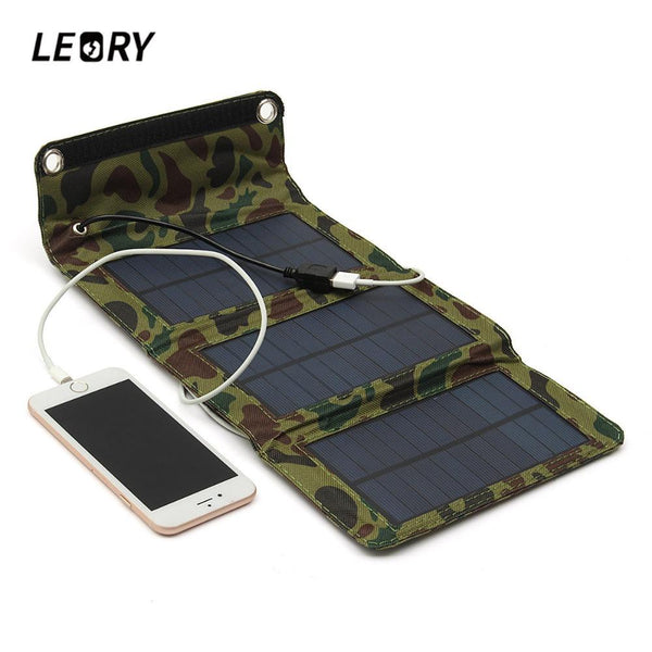 5W Folding Camouflage Solar Panel Charger For Cell Phones,Tablets, and Electronic Devices